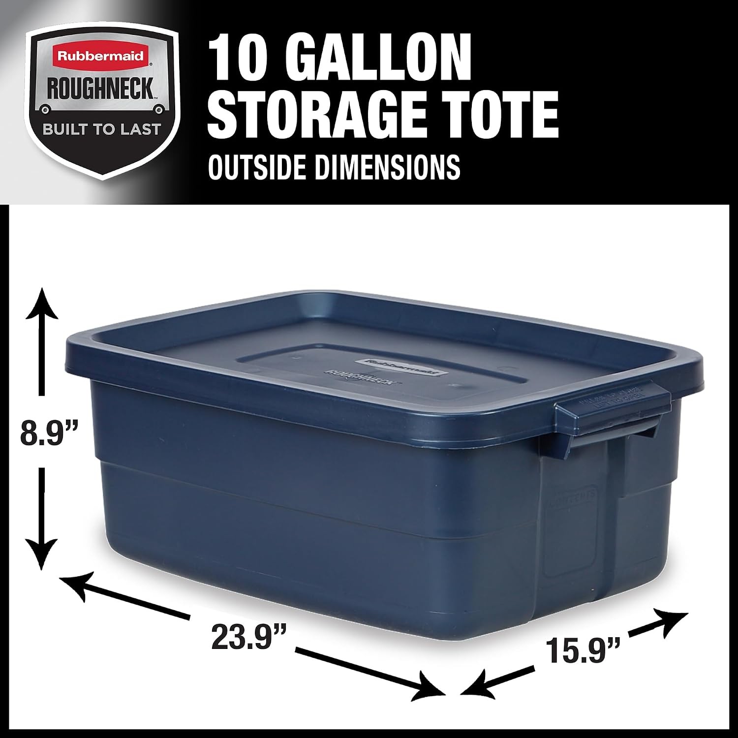 Rubbermaid Roughneck Storage Tote 10-Gallon Plastic Garden Gear Bin