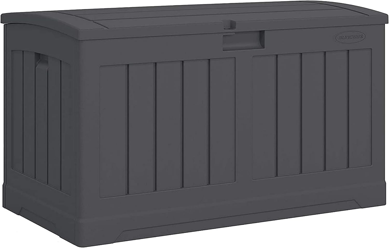 Suncast Small Deck Box 35-Gallon Resin Outdoor Storage Bench Container
